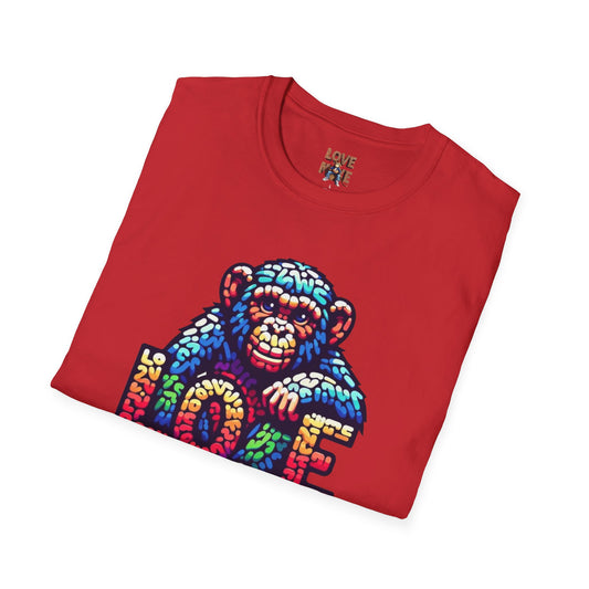 Love Monkey T-Shirt - Unisex Softstyle Tee - Playful Everyday Wear - Great Gift for Him & Her