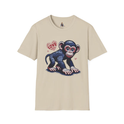 T-Shirt Love Monkey - Cool, Stylish & Trendy Unisex Softstyle Tee for Casual Wear, Perfect Gift for Friends and Family