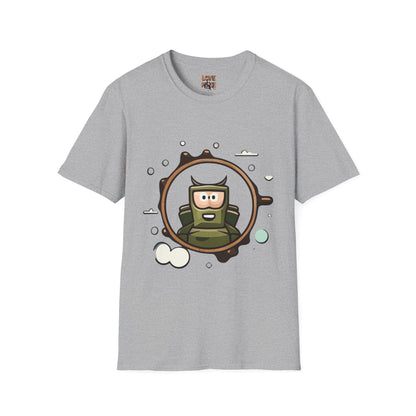 Helmet Explorer Guy Tee - Cool Graphic T-Shirt for Men, Casual Exploration Wear, Great Gift for Travel Enthusiasts