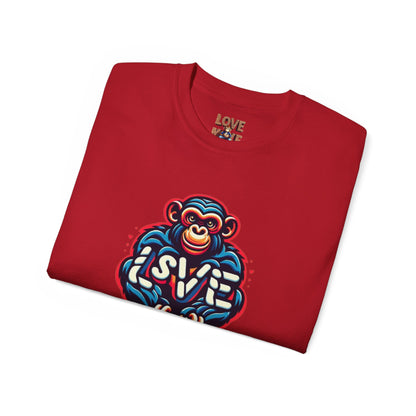 Love Monkey T-Shirt - Trendy Unisex Softstyle Tee for Everyday Style, Ideal Gift for Friends, Family & Loved