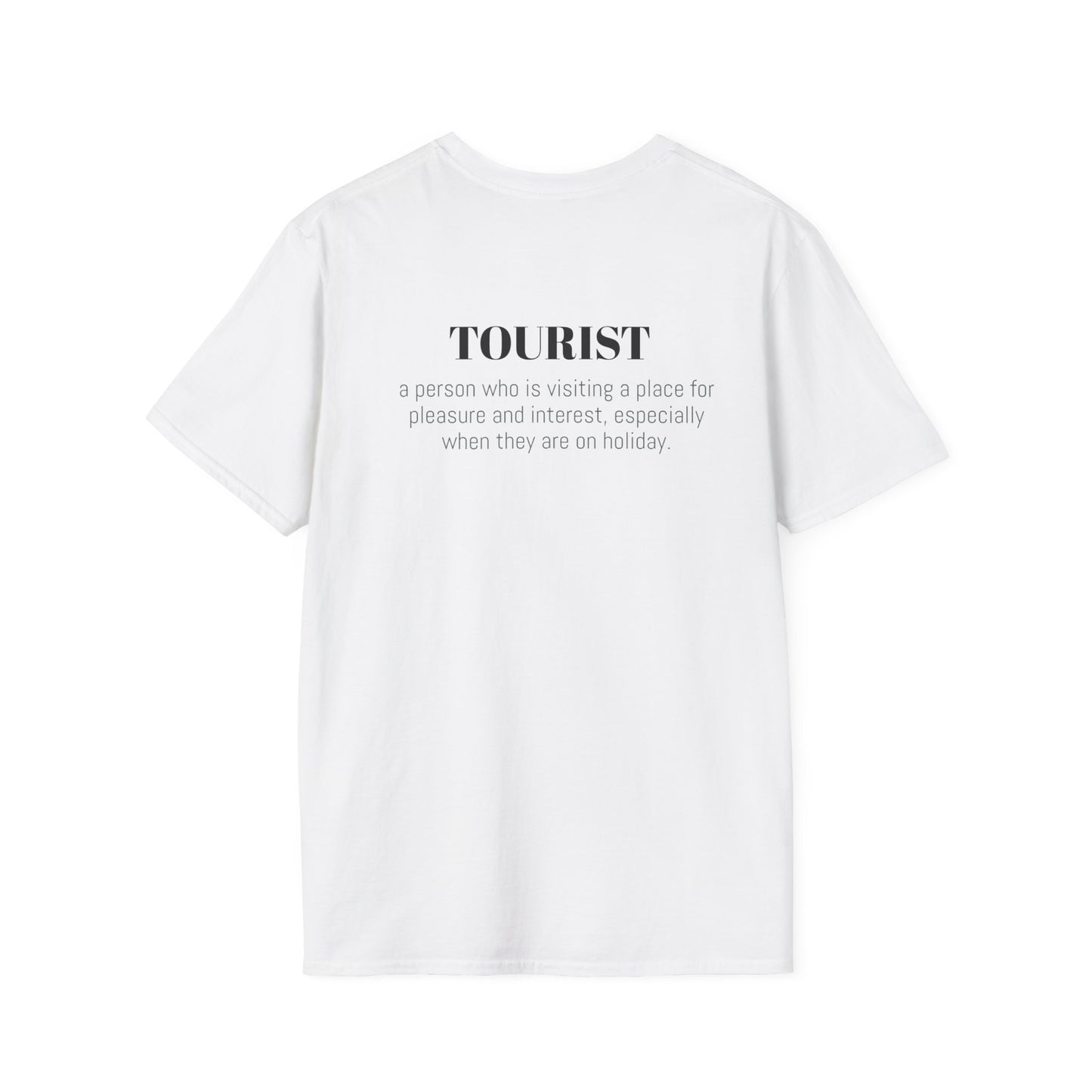 Tourist - 2 Sided Graphic T-Shirt  - Rear has dictionary description.