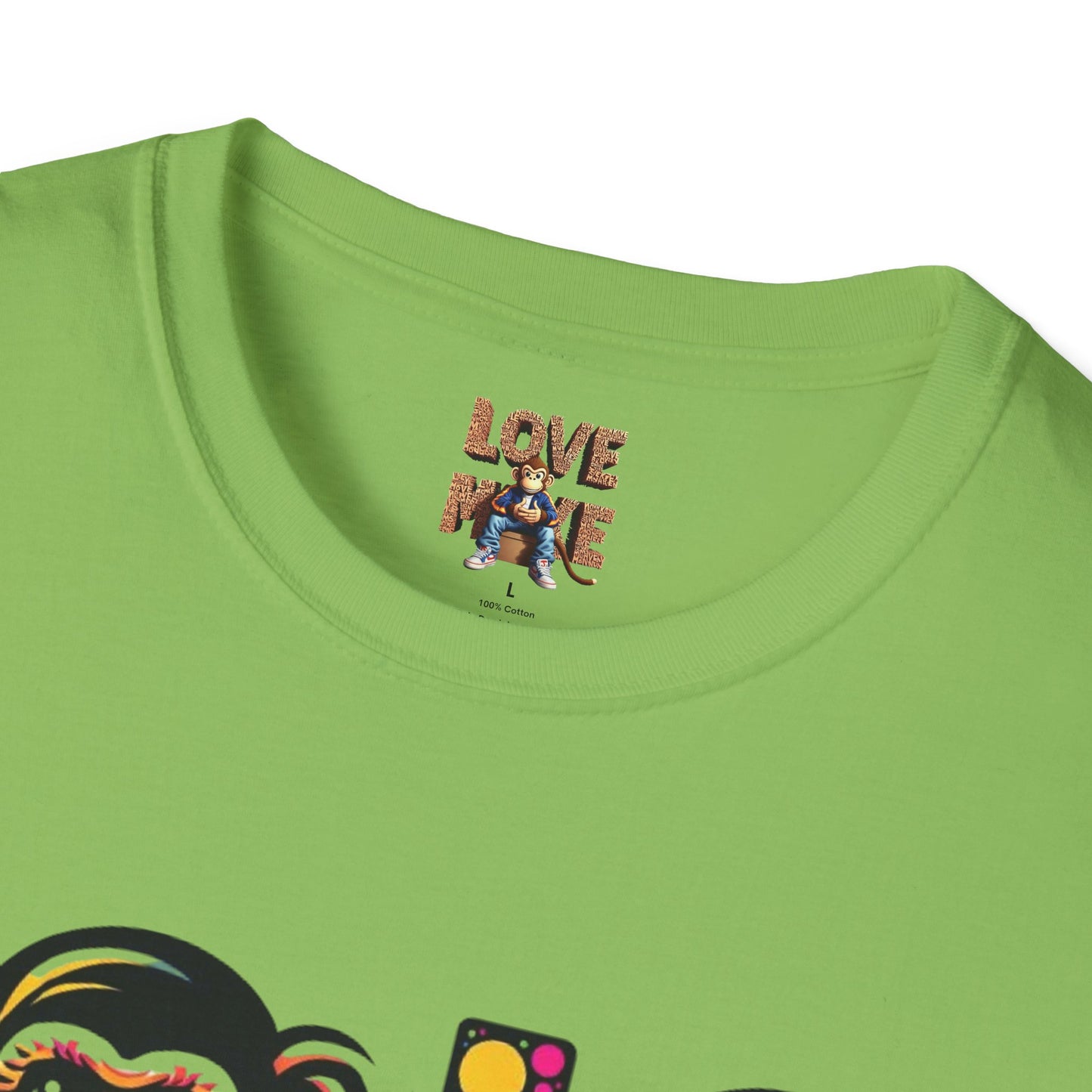 T-Shirt Love Monkey - Unisex Softstyle Casual Wear, Fashionable & Unique Gift for Friends, Family, Birthdays and More