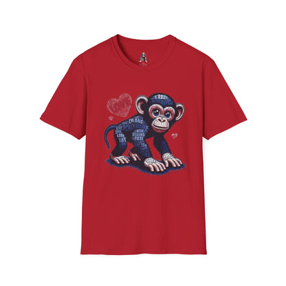 T-Shirt Love Monkey - Cool, Stylish & Trendy Unisex Softstyle Tee for Casual Wear, Perfect Gift for Friends and Family