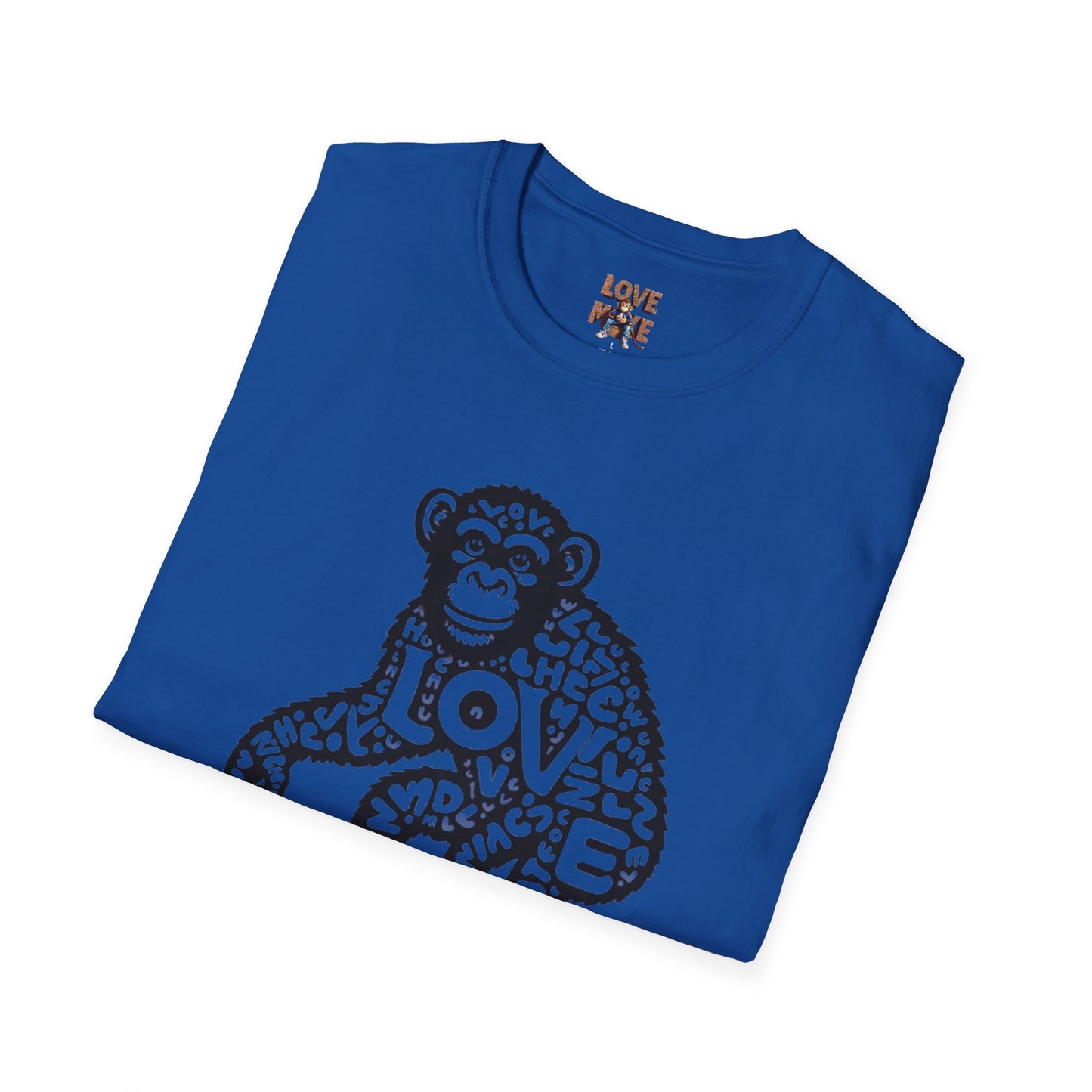 T-shirt with Love Monkey Print, Stylish & Cool Casual Wear, Great for Expressing Personality, Perfect Gift Idea