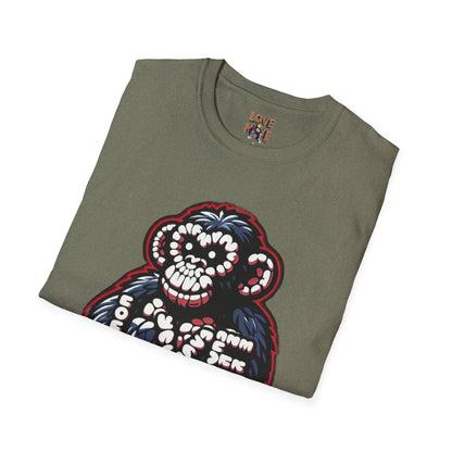 Love Monkey T-shirt, Trendy & Stylish Graphic Tee, Ideal for Everyday Wear, Fun Gift for All Ages