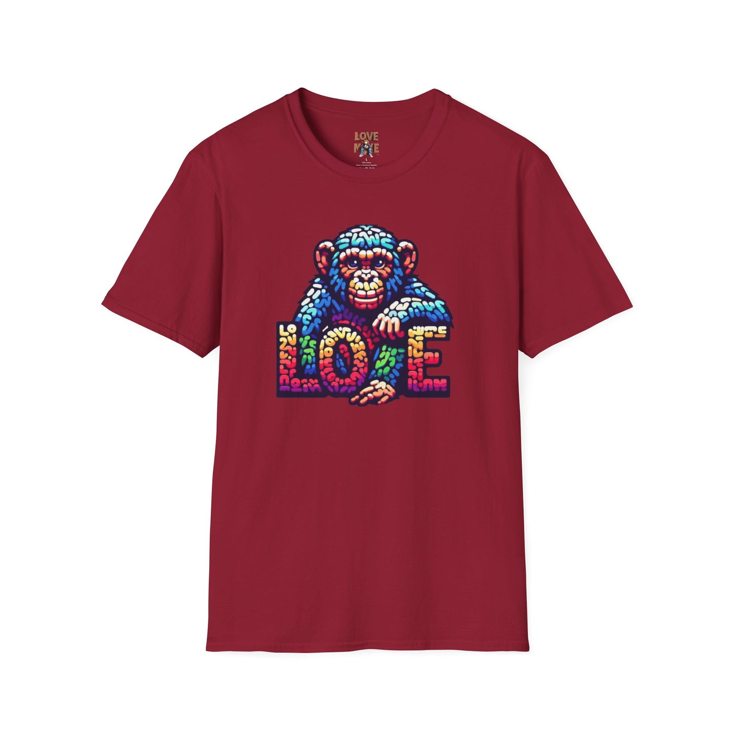 Love Monkey T-Shirt - Unisex Softstyle Tee - Playful Everyday Wear - Great Gift for Him & Her