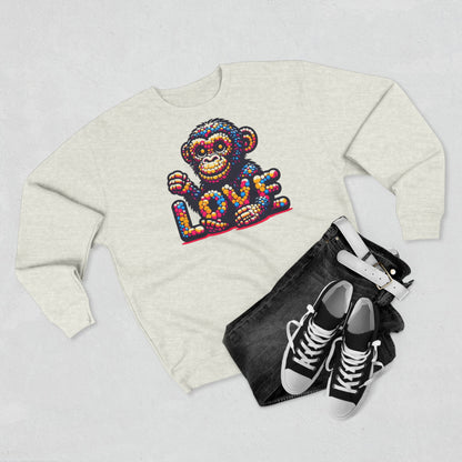 Love Monkey Sweatshirt, Unisex Premium Crewneck, Cozy Casual Wear for Him & Her, Ideal Christmas or Birthday Gift