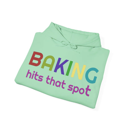 Hooded Sweatshirt for Bakers - Unisex Heavy Blend™ Baking Hits That Spot Design, Cozy Gift for Cooking Lovers