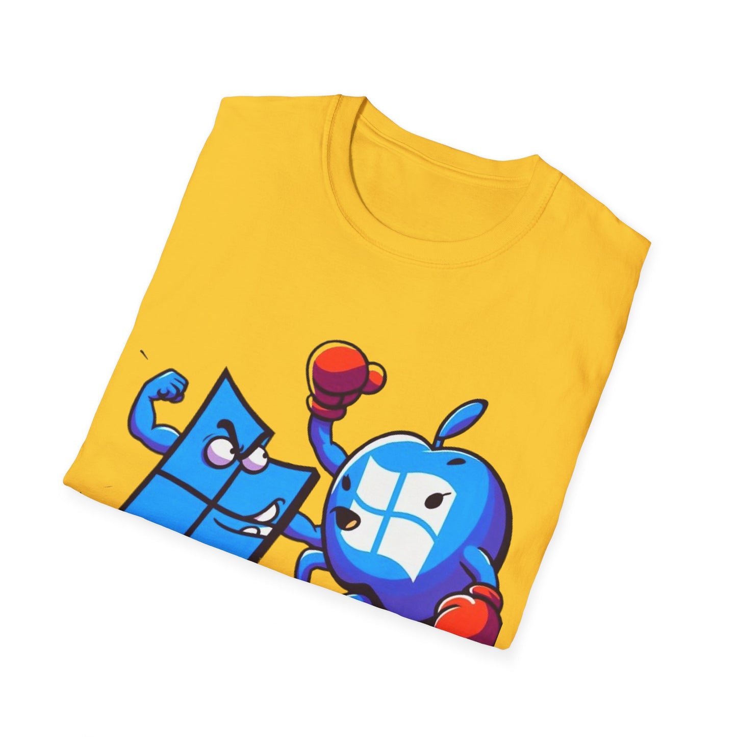 Microsoft Fighting Apple T-Shirt, Geeky Windows vs Mac Tee, Tech Enthusiast Apparel, Unique Gift for Computer Nerds