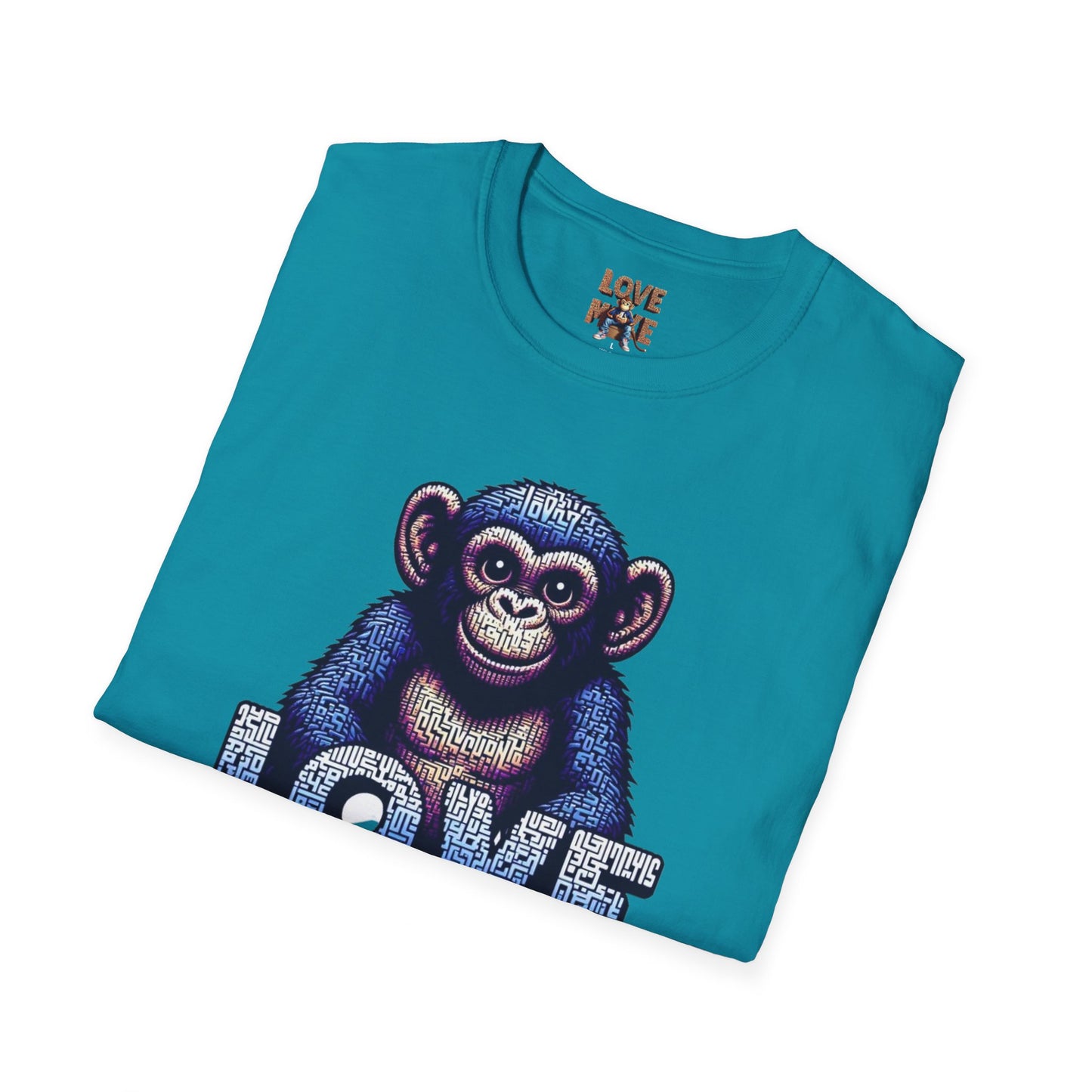 Love Monkey T-Shirt - Unique Designer Graphic Tee, Perfect Casual Wear, Ideal Designer Wear Gift