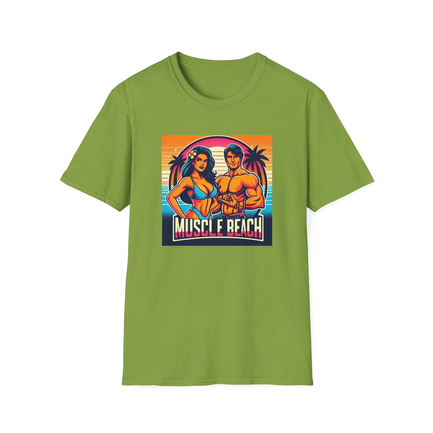 Muscle Beach T-Shirt, Vintage-Inspired Fitness Tee, Perfect for Gym Enthusiasts, Unique Bodybuilding Gift Idea