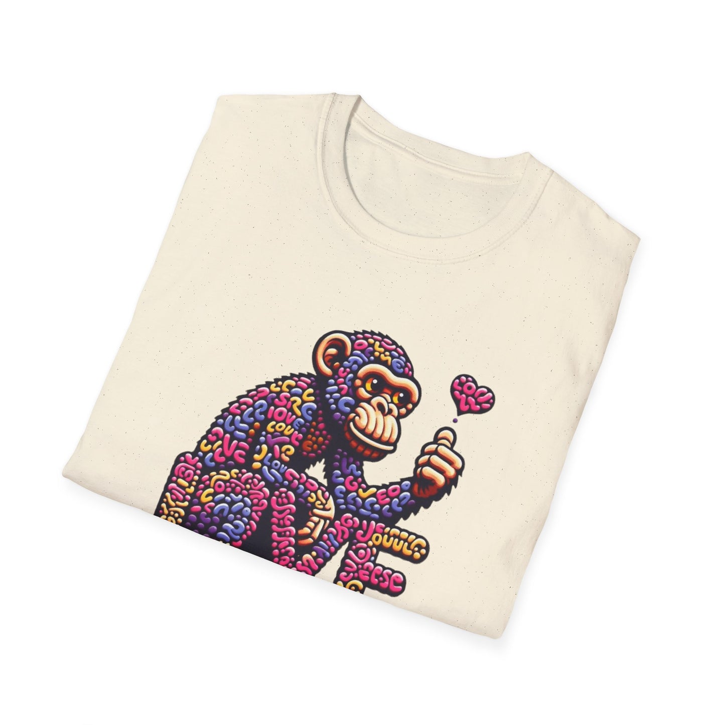 T-Shirt Love Monkey - Cool & Stylish Unisex Softstyle Tee for Casual Wear, Perfect Gift for Friends and Family