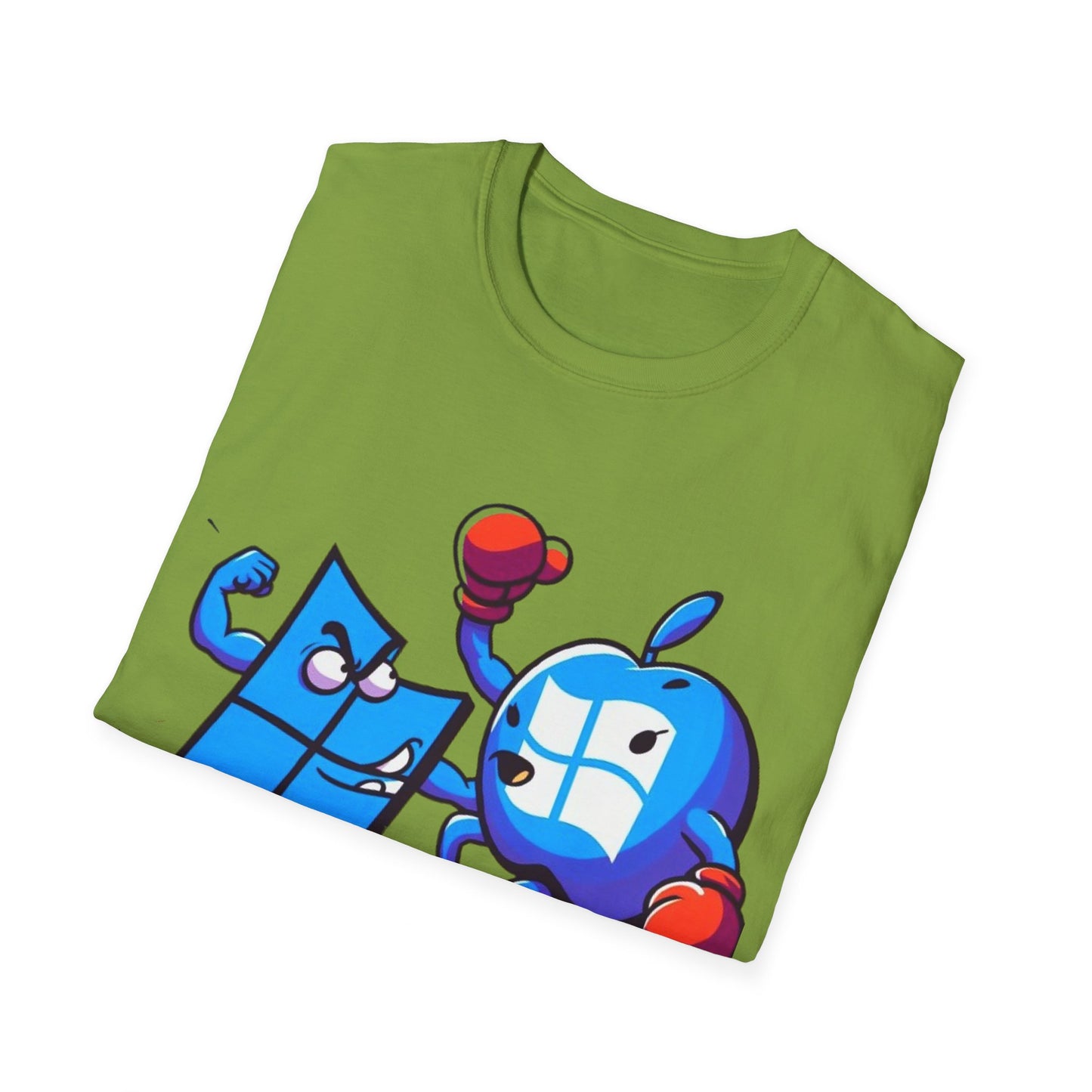 Microsoft Fighting Apple T-Shirt, Geeky Windows vs Mac Tee, Tech Enthusiast Apparel, Unique Gift for Computer Nerds