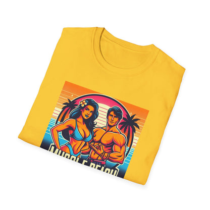 Muscle Beach T-Shirt, Vintage-Inspired Fitness Tee, Perfect for Gym Enthusiasts, Unique Bodybuilding Gift Idea