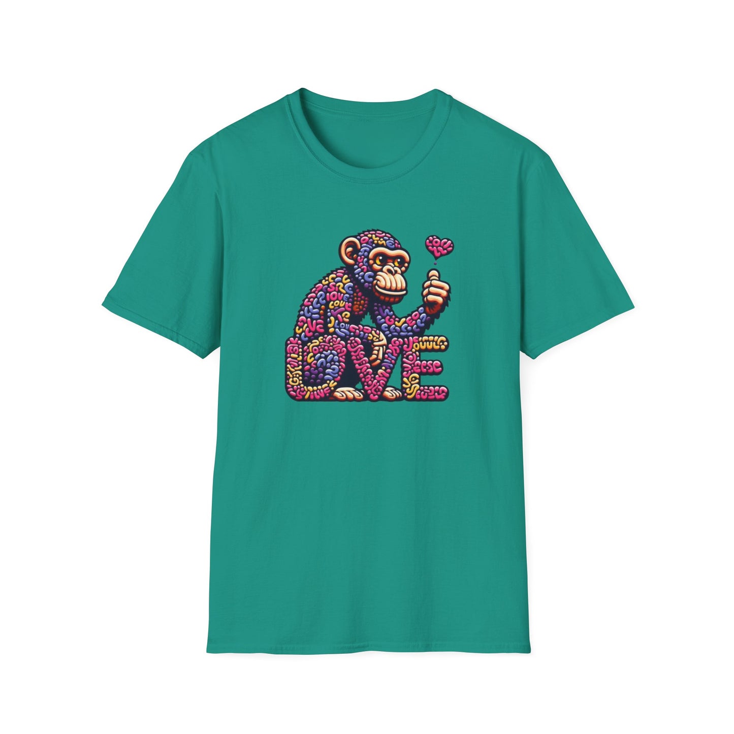 T-Shirt Love Monkey - Cool & Stylish Unisex Softstyle Tee for Casual Wear, Perfect Gift for Friends and Family