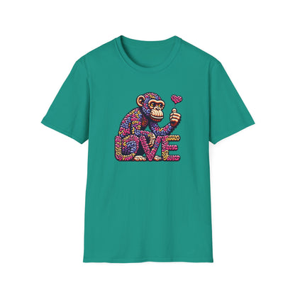 T-Shirt Love Monkey - Cool & Stylish Unisex Softstyle Tee for Casual Wear, Perfect Gift for Friends and Family