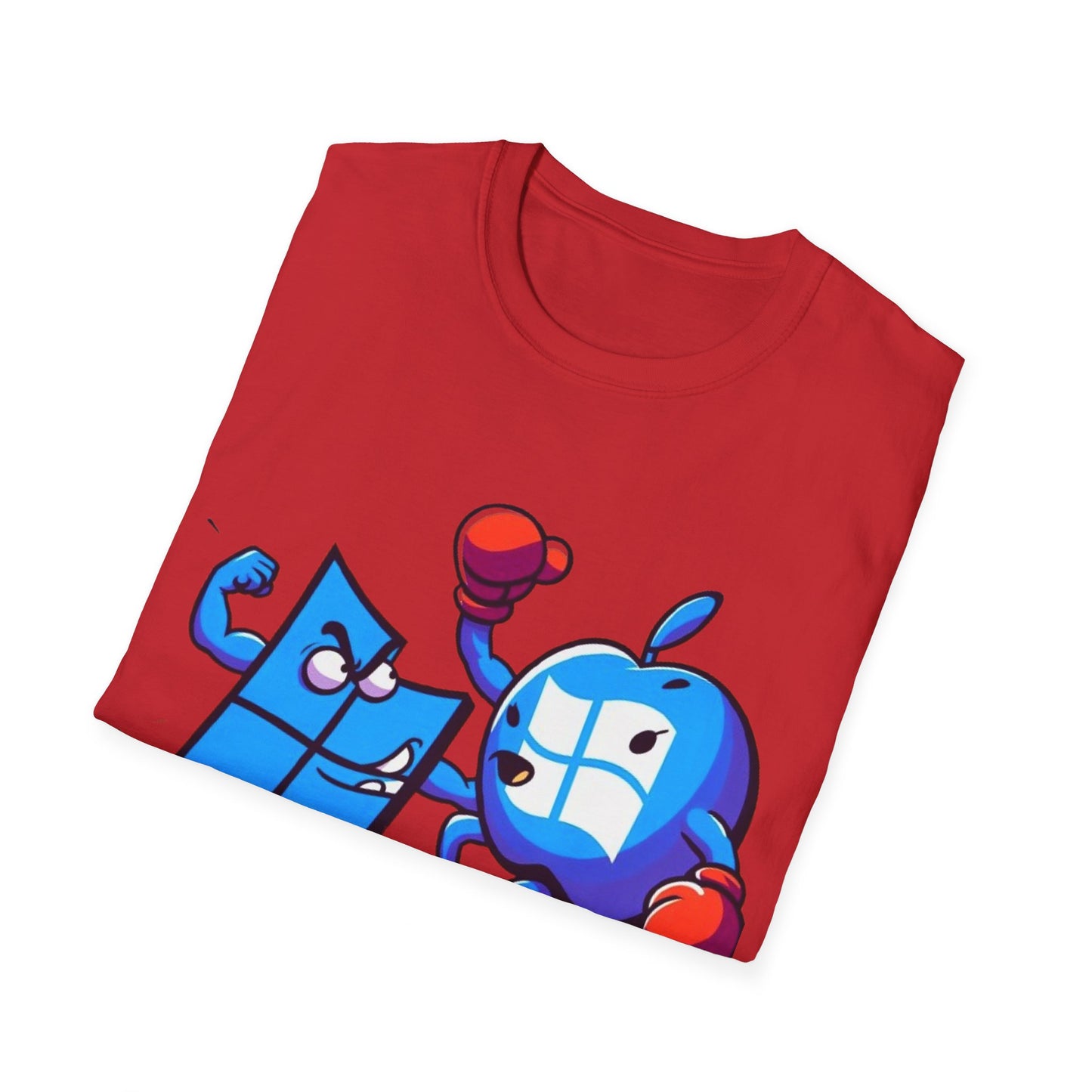 Microsoft Fighting Apple T-Shirt, Geeky Windows vs Mac Tee, Tech Enthusiast Apparel, Unique Gift for Computer Nerds