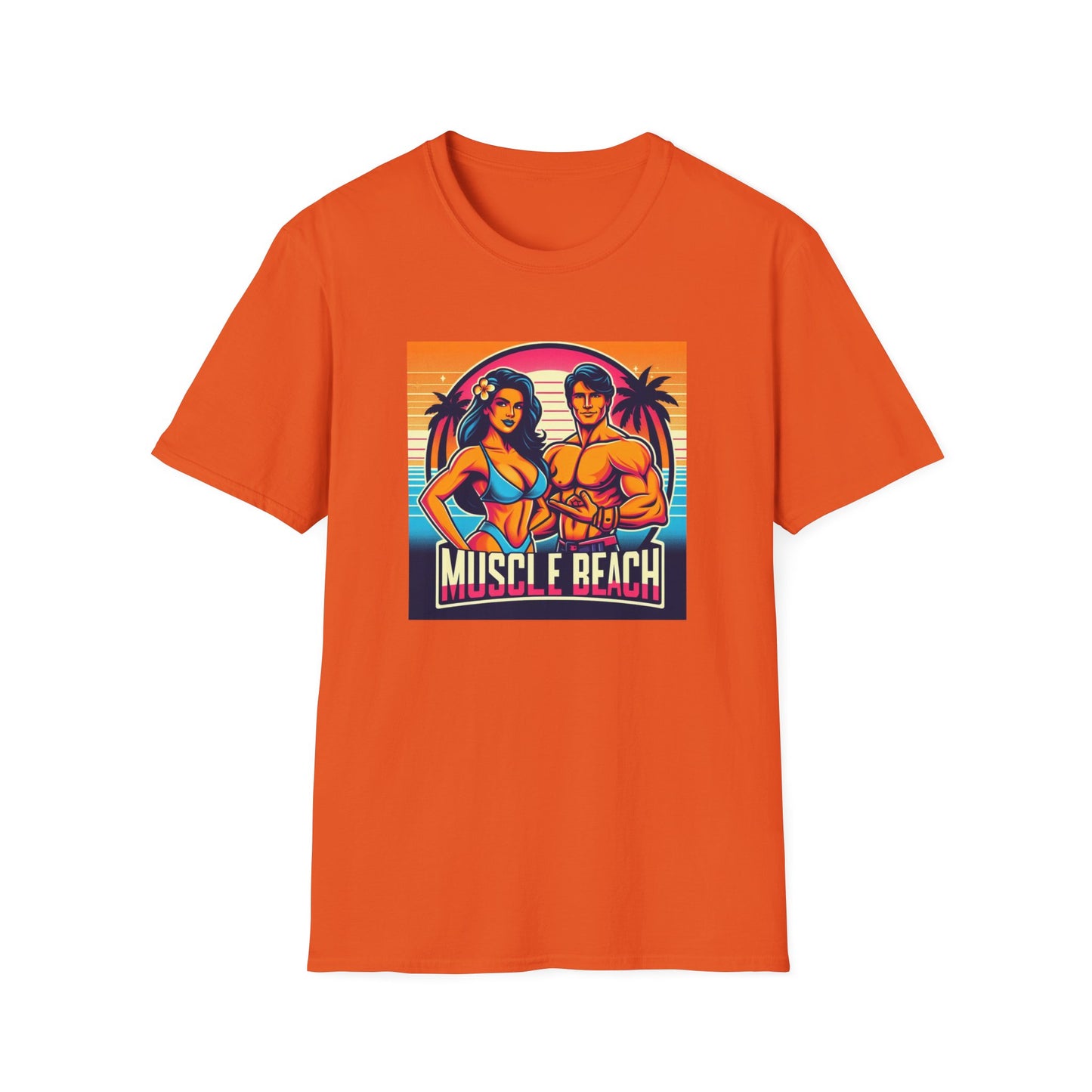 Muscle Beach T-Shirt, Vintage-Inspired Fitness Tee, Perfect for Gym Enthusiasts, Unique Bodybuilding Gift Idea