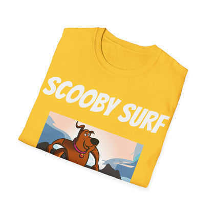 Surfing T-Shirt Scooby Surf - Unisex Softstyle Tee, Perfect for Beach Lovers & Water Sports Enthusiasts, Great Gift Idea