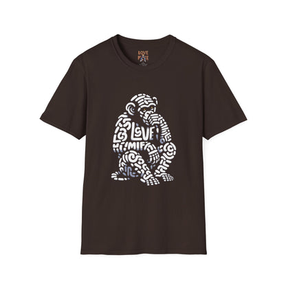 Designer Love Monkey T-Shirt - Fun Graphic Animal Top, Ideal for Casual Outfits, Designer Shirt
