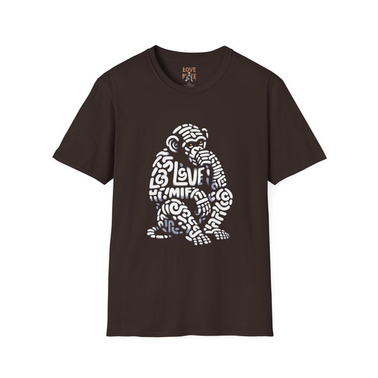 Designer Love Monkey T-Shirt - Fun Graphic Animal Top, Ideal for Casual Outfits, Designer Shirt
