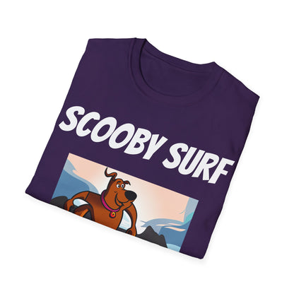 Surfing T-Shirt Scooby Surf - Unisex Softstyle Tee, Perfect for Beach Lovers & Water Sports Enthusiasts, Great Gift Idea
