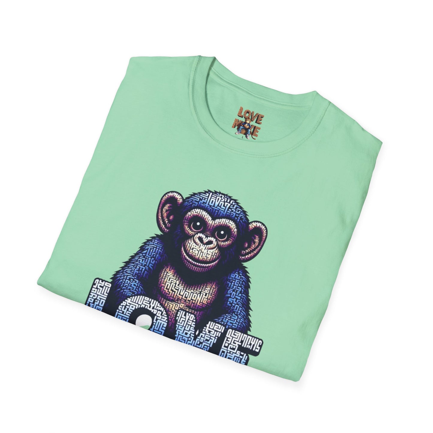 Love Monkey T-Shirt - Unique Designer Graphic Tee, Perfect Casual Wear, Ideal Designer Wear Gift