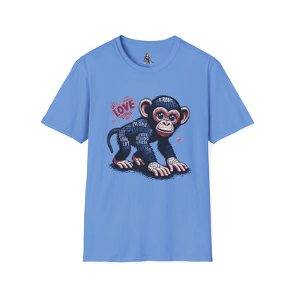 T-Shirt Love Monkey - Cool, Stylish & Trendy Unisex Softstyle Tee for Casual Wear, Perfect Gift for Friends and Family