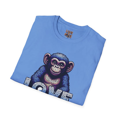 Love Monkey T-Shirt - Unique Designer Graphic Tee, Perfect Casual Wear, Ideal Designer Wear Gift