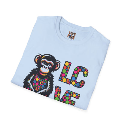 T-Shirt Love Monkey - Unisex Softstyle Casual Wear, Fashionable & Unique Gift for Friends, Family, Birthdays and More