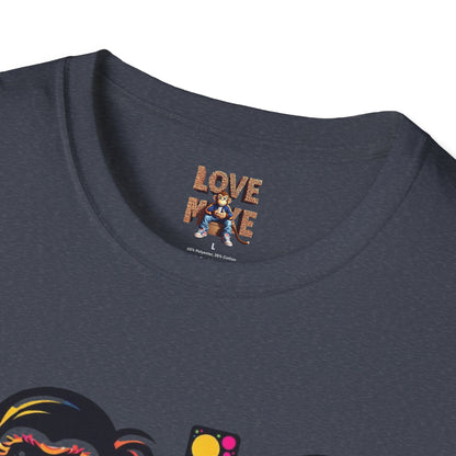 T-Shirt Love Monkey - Unisex Softstyle Casual Wear, Fashionable & Unique Gift for Friends, Family, Birthdays and More