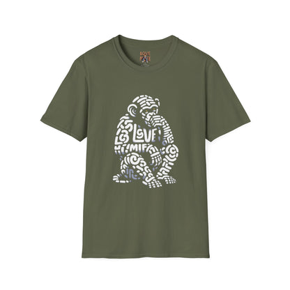 Designer Love Monkey T-Shirt - Fun Graphic Animal Top, Ideal for Casual Outfits, Designer Shirt