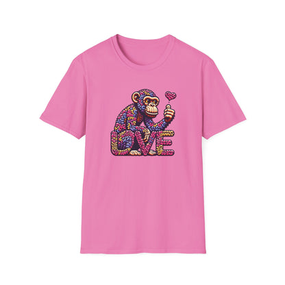 T-Shirt Love Monkey - Cool & Stylish Unisex Softstyle Tee for Casual Wear, Perfect Gift for Friends and Family
