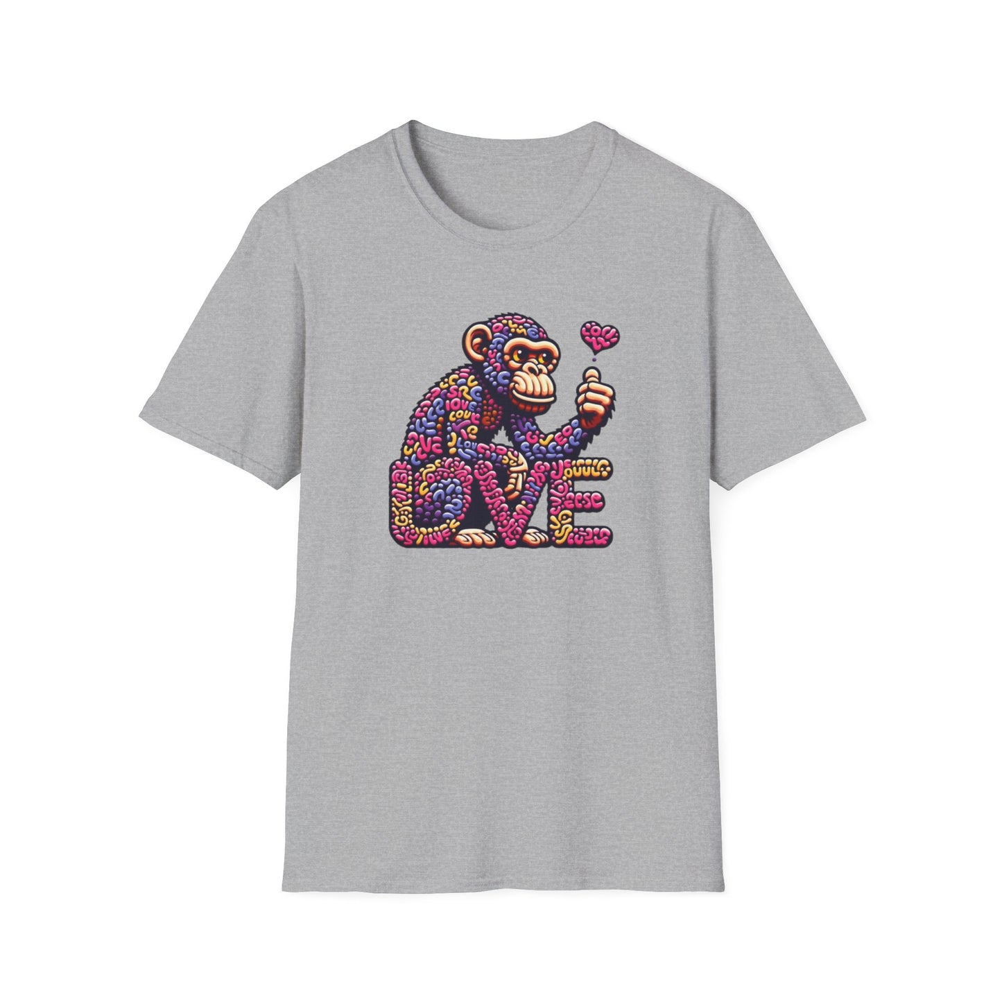 T-Shirt Love Monkey - Cool & Stylish Unisex Softstyle Tee for Casual Wear, Perfect Gift for Friends and Family