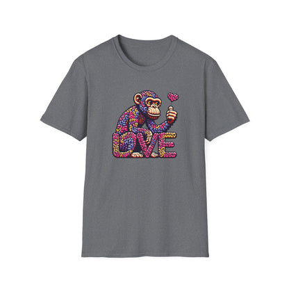 T-Shirt Love Monkey - Cool & Stylish Unisex Softstyle Tee for Casual Wear, Perfect Gift for Friends and Family