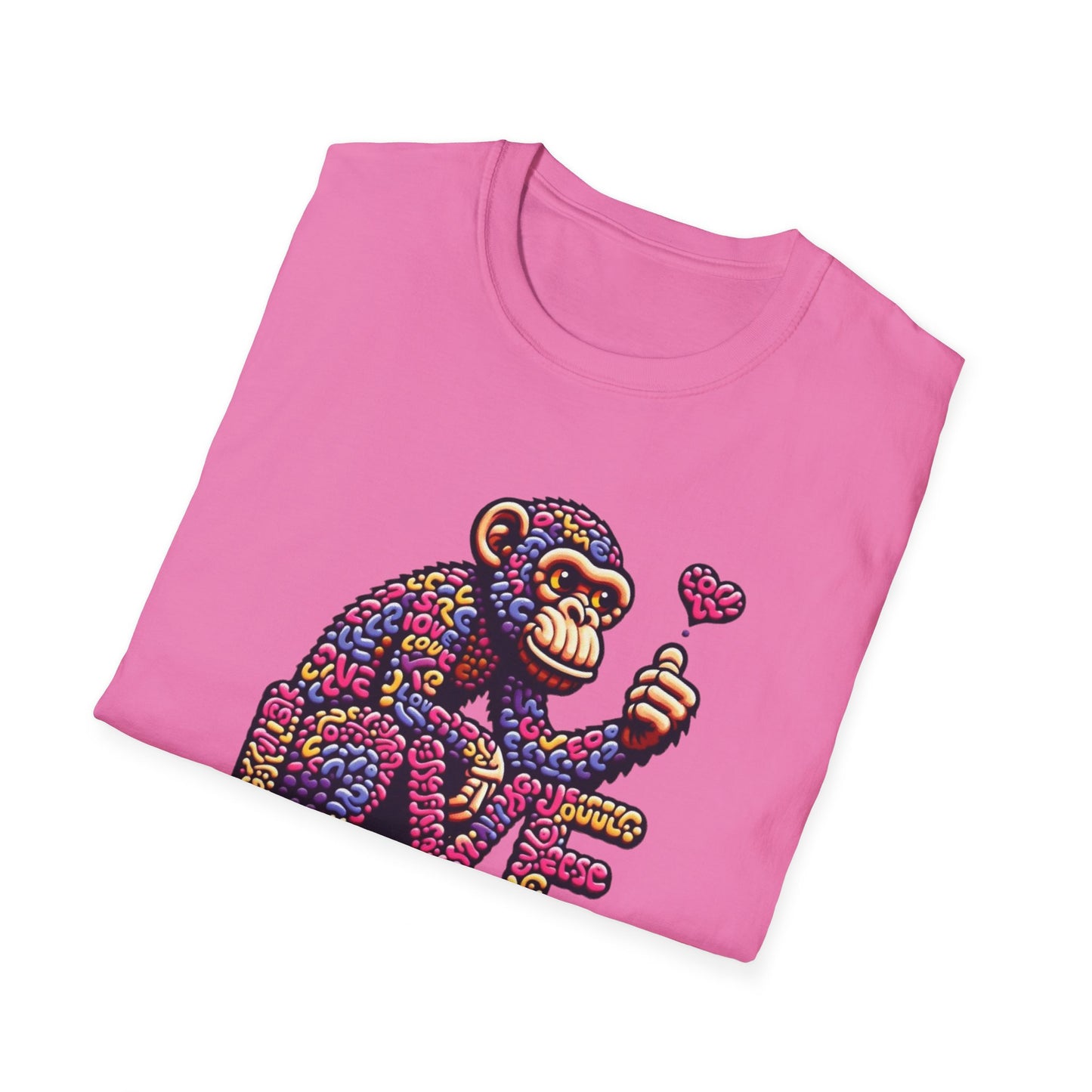 T-Shirt Love Monkey - Cool & Stylish Unisex Softstyle Tee for Casual Wear, Perfect Gift for Friends and Family
