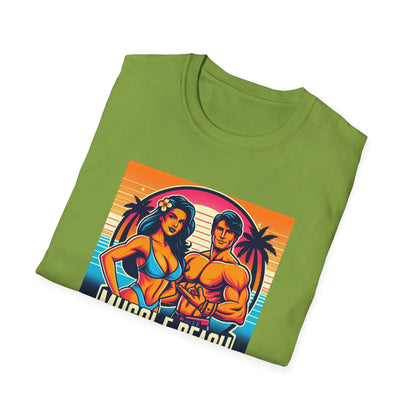Muscle Beach T-Shirt, Vintage-Inspired Fitness Tee, Perfect for Gym Enthusiasts, Unique Bodybuilding Gift Idea