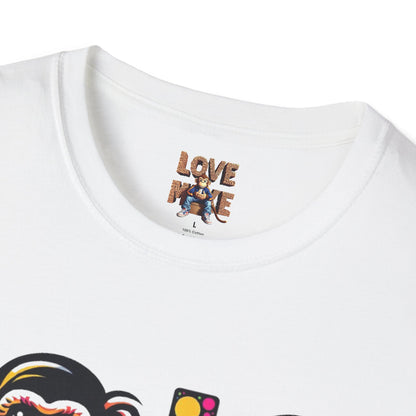 T-Shirt Love Monkey - Unisex Softstyle Casual Wear, Fashionable & Unique Gift for Friends, Family, Birthdays and More