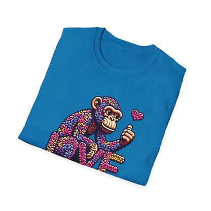T-Shirt Love Monkey - Cool & Stylish Unisex Softstyle Tee for Casual Wear, Perfect Gift for Friends and Family