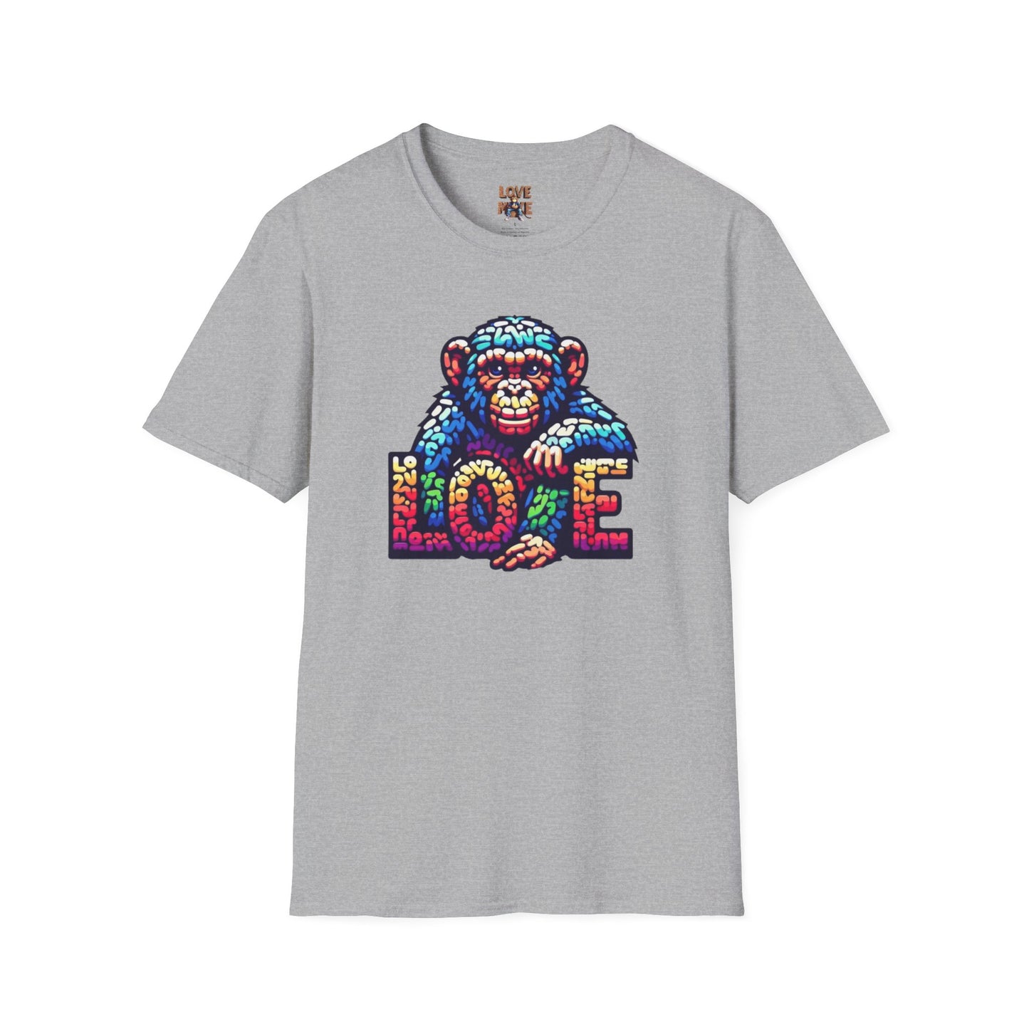 Love Monkey T-Shirt - Unisex Softstyle Tee - Playful Everyday Wear - Great Gift for Him & Her