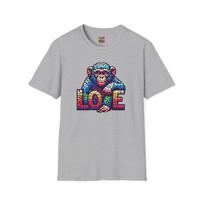 Love Monkey T-Shirt - Unisex Softstyle Tee - Playful Everyday Wear - Great Gift for Him & Her