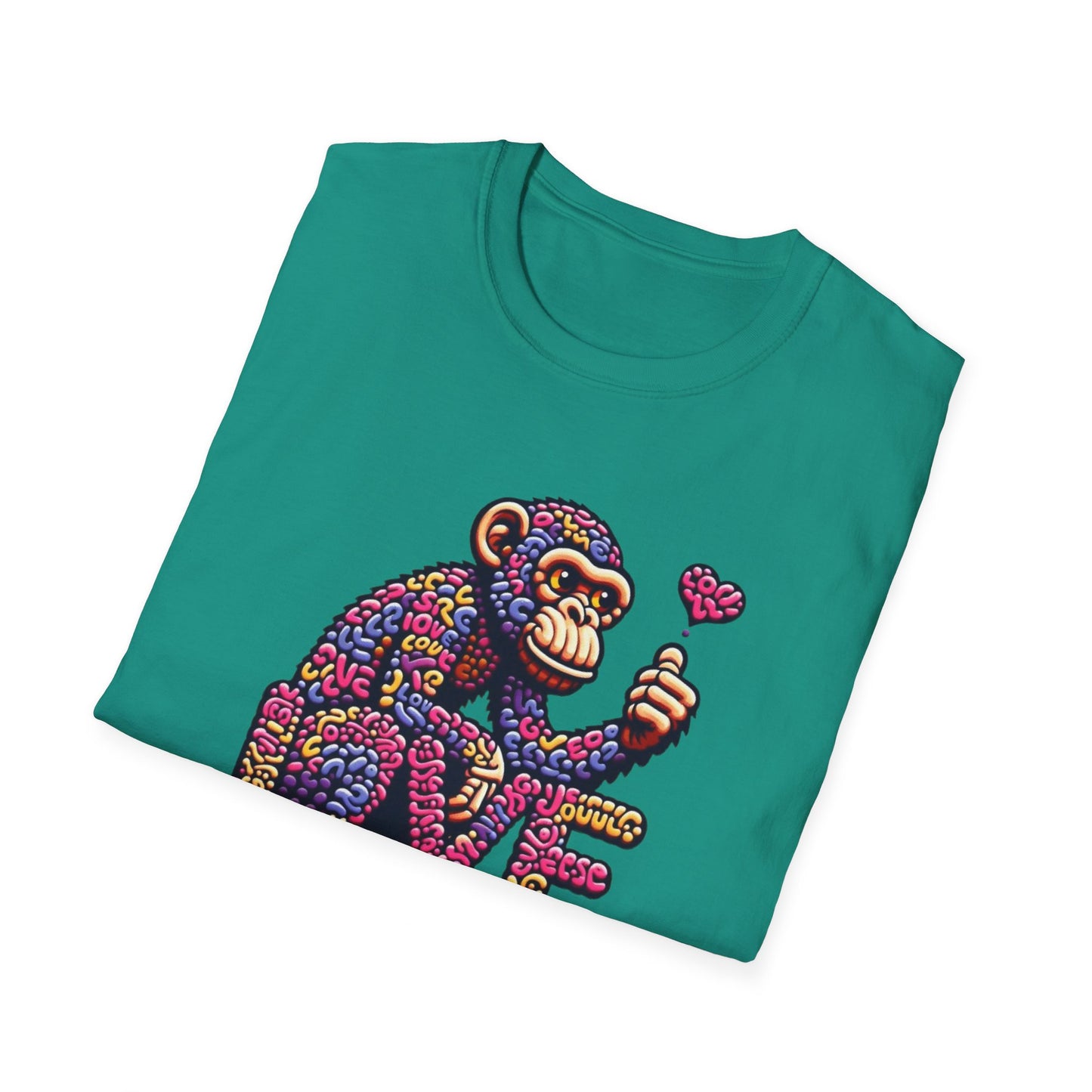 T-Shirt Love Monkey - Cool & Stylish Unisex Softstyle Tee for Casual Wear, Perfect Gift for Friends and Family