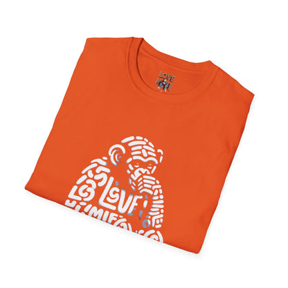 Designer Love Monkey T-Shirt - Fun Graphic Animal Top, Ideal for Casual Outfits, Designer Shirt