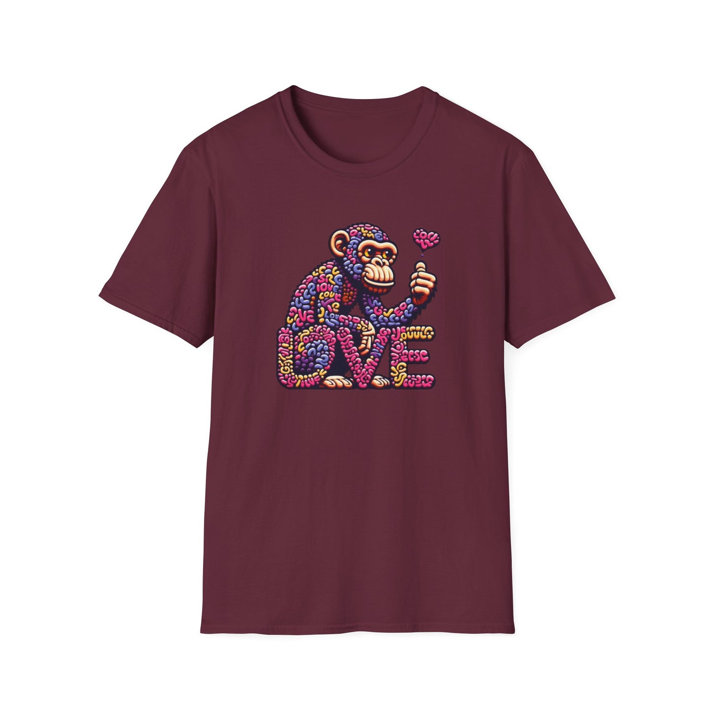 T-Shirt Love Monkey - Cool & Stylish Unisex Softstyle Tee for Casual Wear, Perfect Gift for Friends and Family