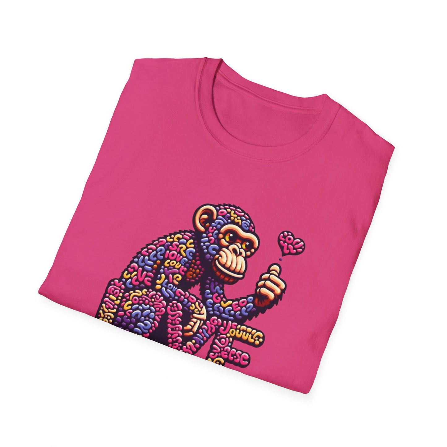 T-Shirt Love Monkey - Cool & Stylish Unisex Softstyle Tee for Casual Wear, Perfect Gift for Friends and Family