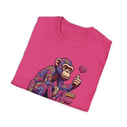 T-Shirt Love Monkey - Cool & Stylish Unisex Softstyle Tee for Casual Wear, Perfect Gift for Friends and Family