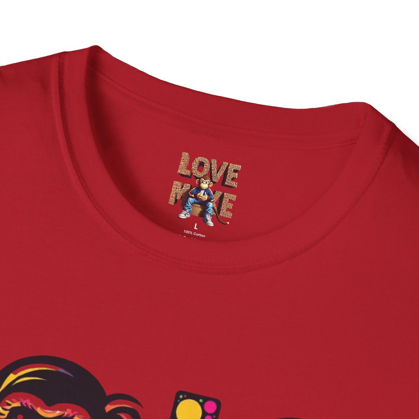 T-Shirt Love Monkey - Unisex Softstyle Casual Wear, Fashionable & Unique Gift for Friends, Family, Birthdays and More