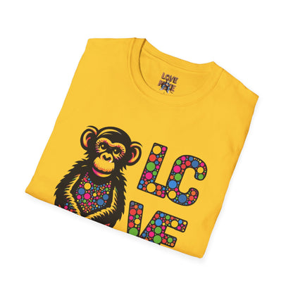 T-Shirt Love Monkey - Unisex Softstyle Casual Wear, Fashionable & Unique Gift for Friends, Family, Birthdays and More