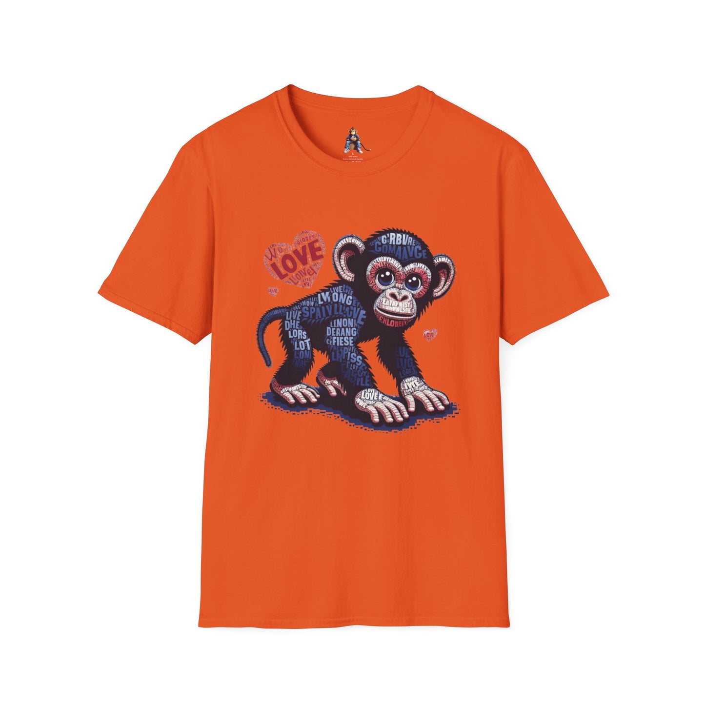 T-Shirt Love Monkey - Cool, Stylish & Trendy Unisex Softstyle Tee for Casual Wear, Perfect Gift for Friends and Family