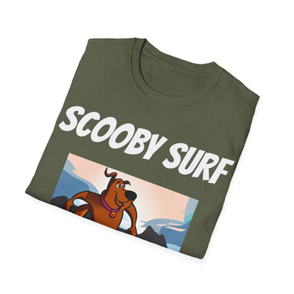 Surfing T-Shirt Scooby Surf - Unisex Softstyle Tee, Perfect for Beach Lovers & Water Sports Enthusiasts, Great Gift Idea